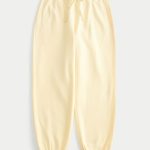 Baggy Fleece Joggers - butter yellow