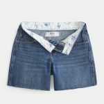 Low-Rise Washed Black Baggy Denim Shorts 5" - dark