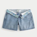 Low-Rise Washed Black Baggy Denim Shorts 5" - medium