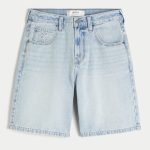 Dark Wash Baggy Denim Shorts - light