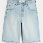 Medium Wash Super Baggy Denim Cargo Shorts - light
