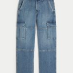 Baggy Camo Painter Pants - medium wash