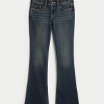 Low-Rise Distressed Medium Wash Boot Jeans - dark