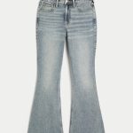 High-Rise Dark Wash Flare Jeans - medium