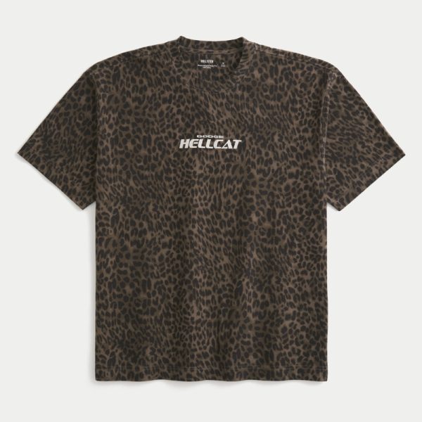Boxy Heavyweight Toyota Supra Graphic Tee - dark brown print