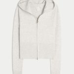 Gilly Hicks Zip-Up Sweater Hoodie - light heather grey