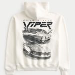 Boxy Toyota Supra Graphic Hoodie - cream dodge