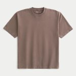 Boxy Heavyweight Washed Cotton Crew T-Shirt - washed chocolate