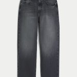 Dark Wash Baggy Jeans - washed black