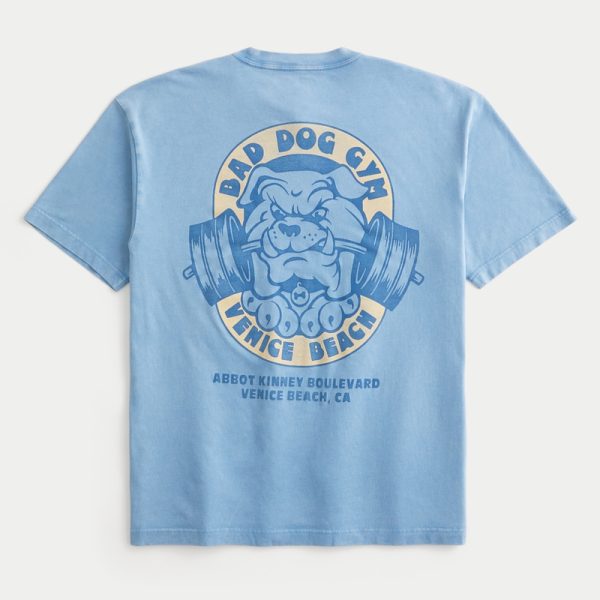 Boxy Lil Sandy Barbecue Graphic Tee - light blue