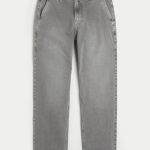 Light Wash Loose Jeans - dark grey