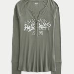 Logo Graphic Henley - dark olive