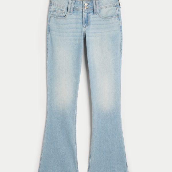 Low-Rise Distressed Medium Wash Boot Jeans - light