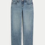 Low-Rise Medium Wash Loose Jeans - medium