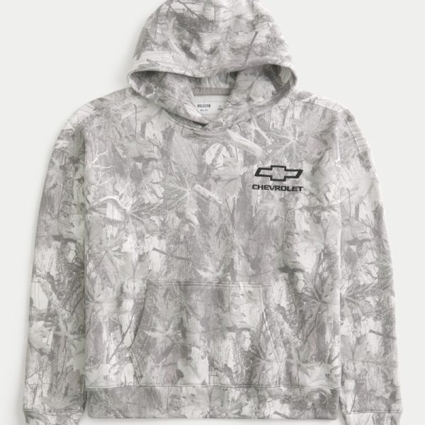 Boxy Toyota Supra Graphic Hoodie - tan camo