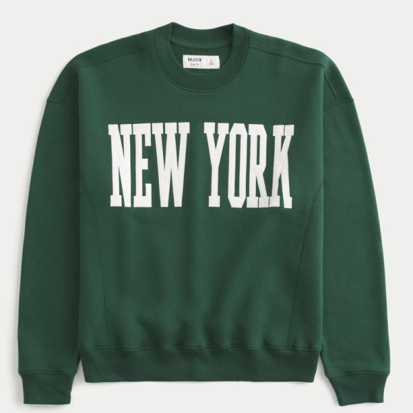 Boxy Colorado Graphic Crew Sweatshirt - dark green