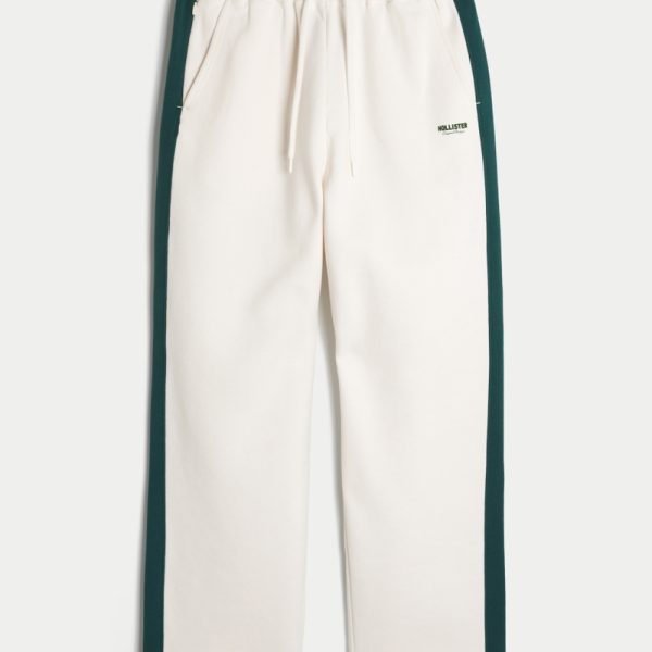Baggy Varsity Sweatpants - cream