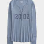 Logo Graphic Henley - blue grey