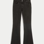 Low-Rise Distressed Medium Wash Boot Jeans - washed black