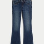Low-Rise Star Embroidery Boot Jeans - dark