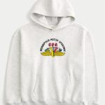 Boxy Toyota Supra Graphic Hoodie - light heather gray