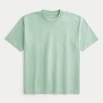 Boxy Heavyweight Washed Cotton Crew T-Shirt - washed mint green