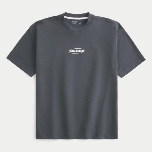 Boxy Logo Cooling Tee - dark gray