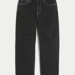 Dark Wash Baggy Jeans - washed black
