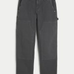 Light Wash Loose Jeans - dark grey carpenter
