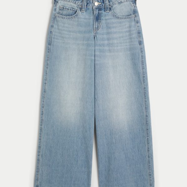 Low-Rise Dark Wash Super Baggy Jeans - light