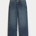 Low-Rise Medium Wash Baggy Jeans - dark