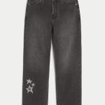 Dark Wash Baggy Jeans - washed black